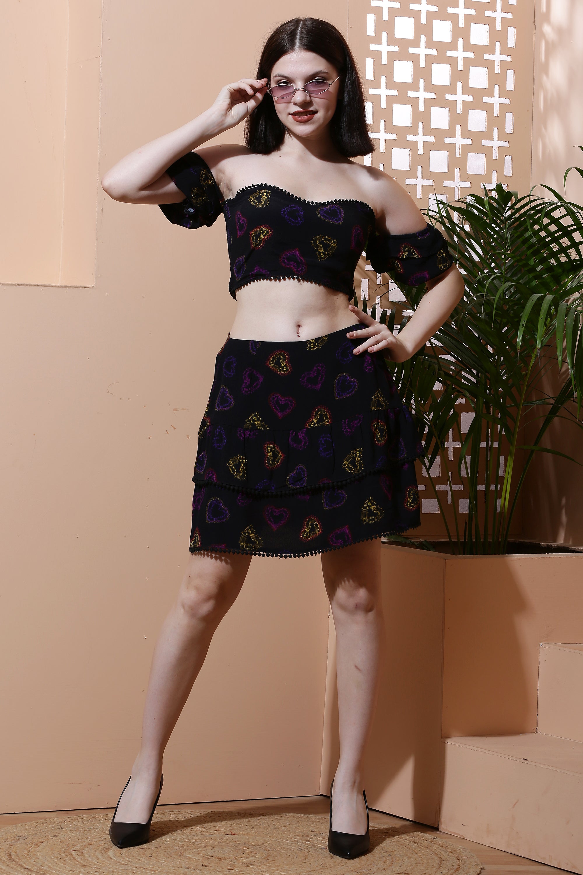 Tiered Mini Skirt Set