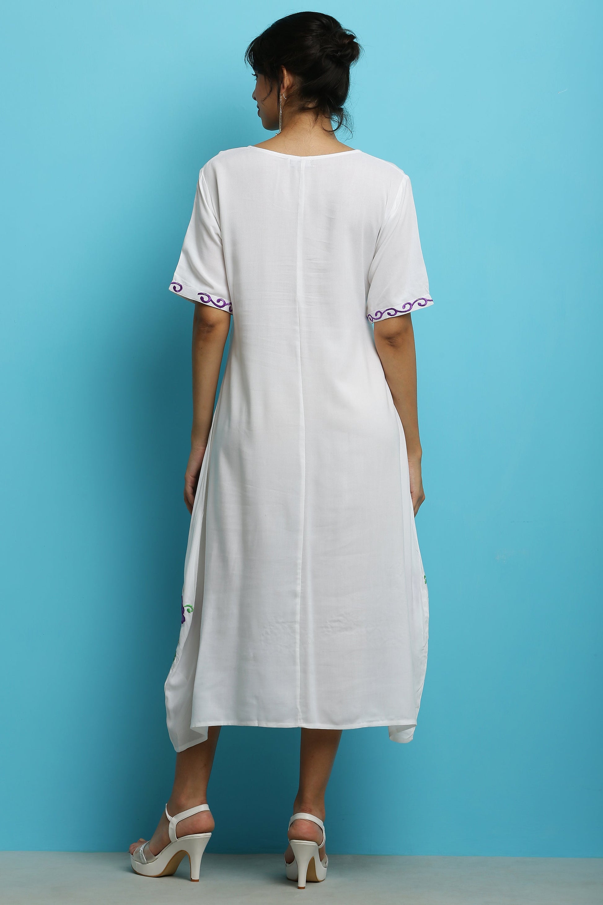 A-line Embroidered Kurta Dress