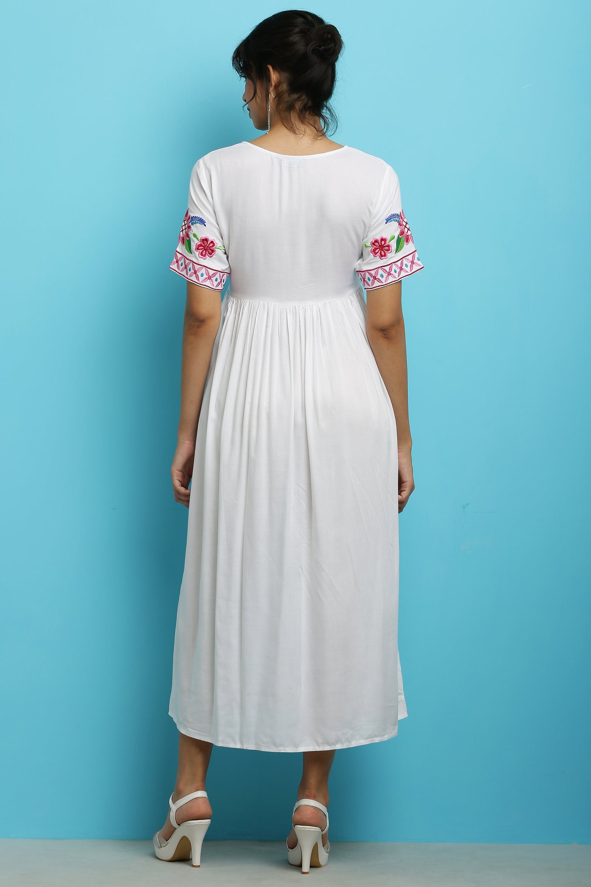 A-line Embroidered Kurta Dress