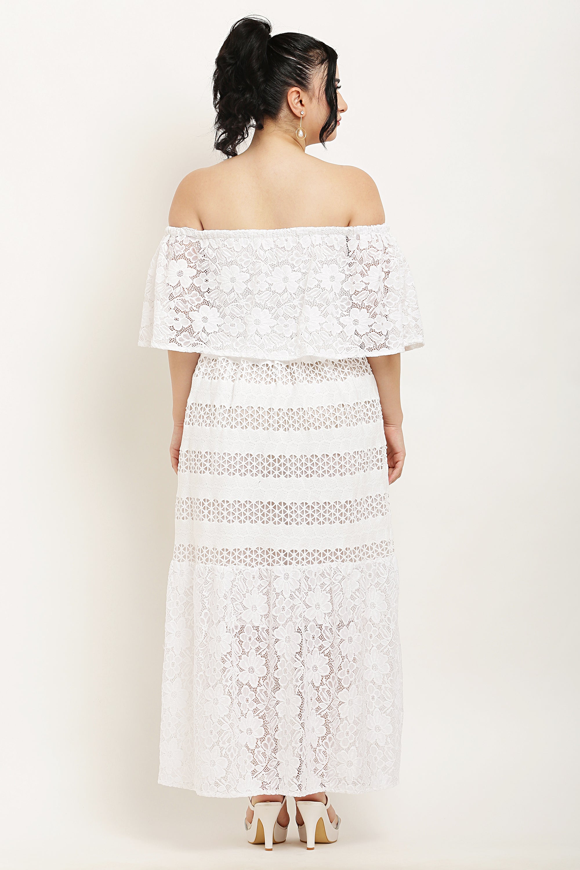 Boat Neck Lace Dress