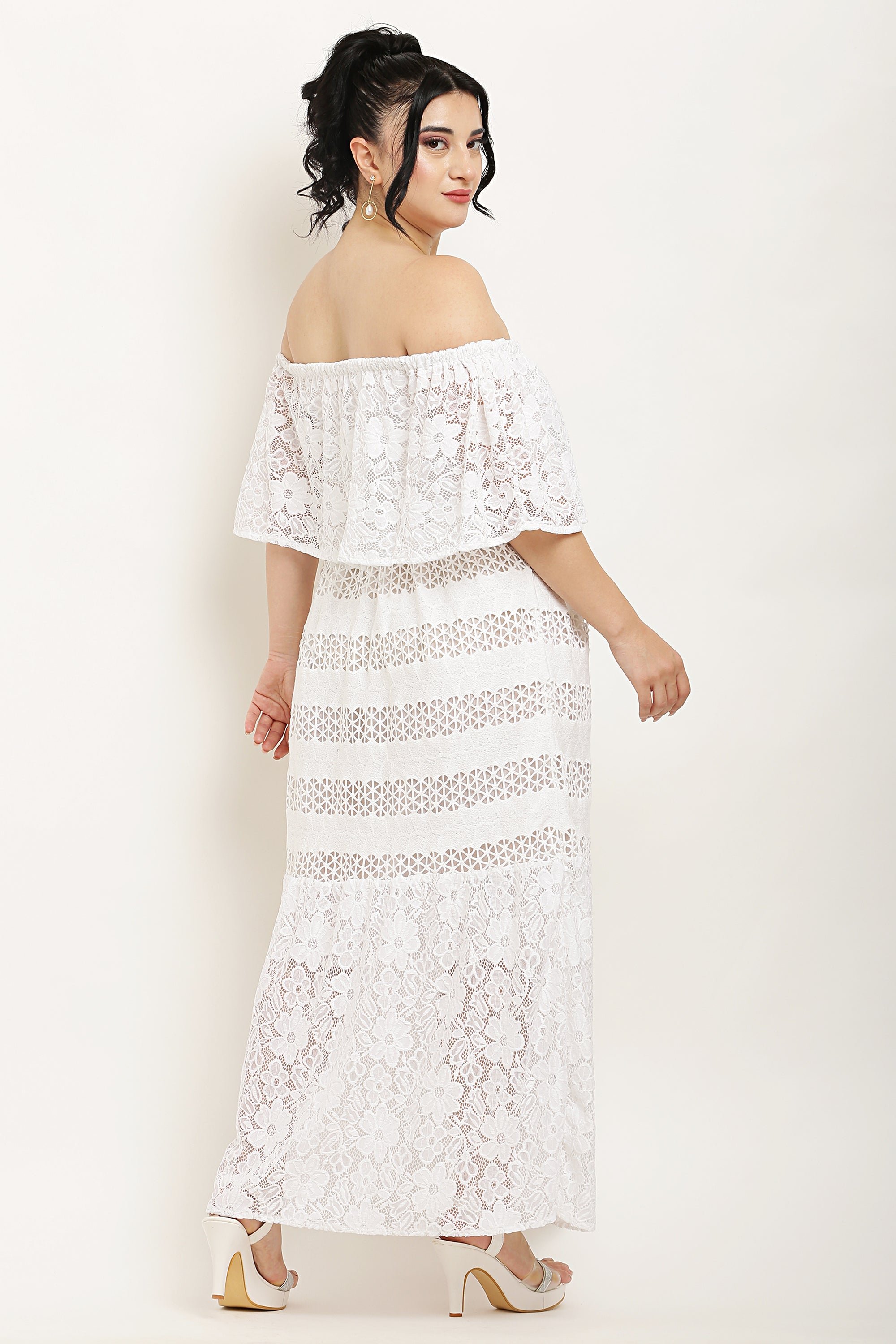 Boat Neck Lace Dress