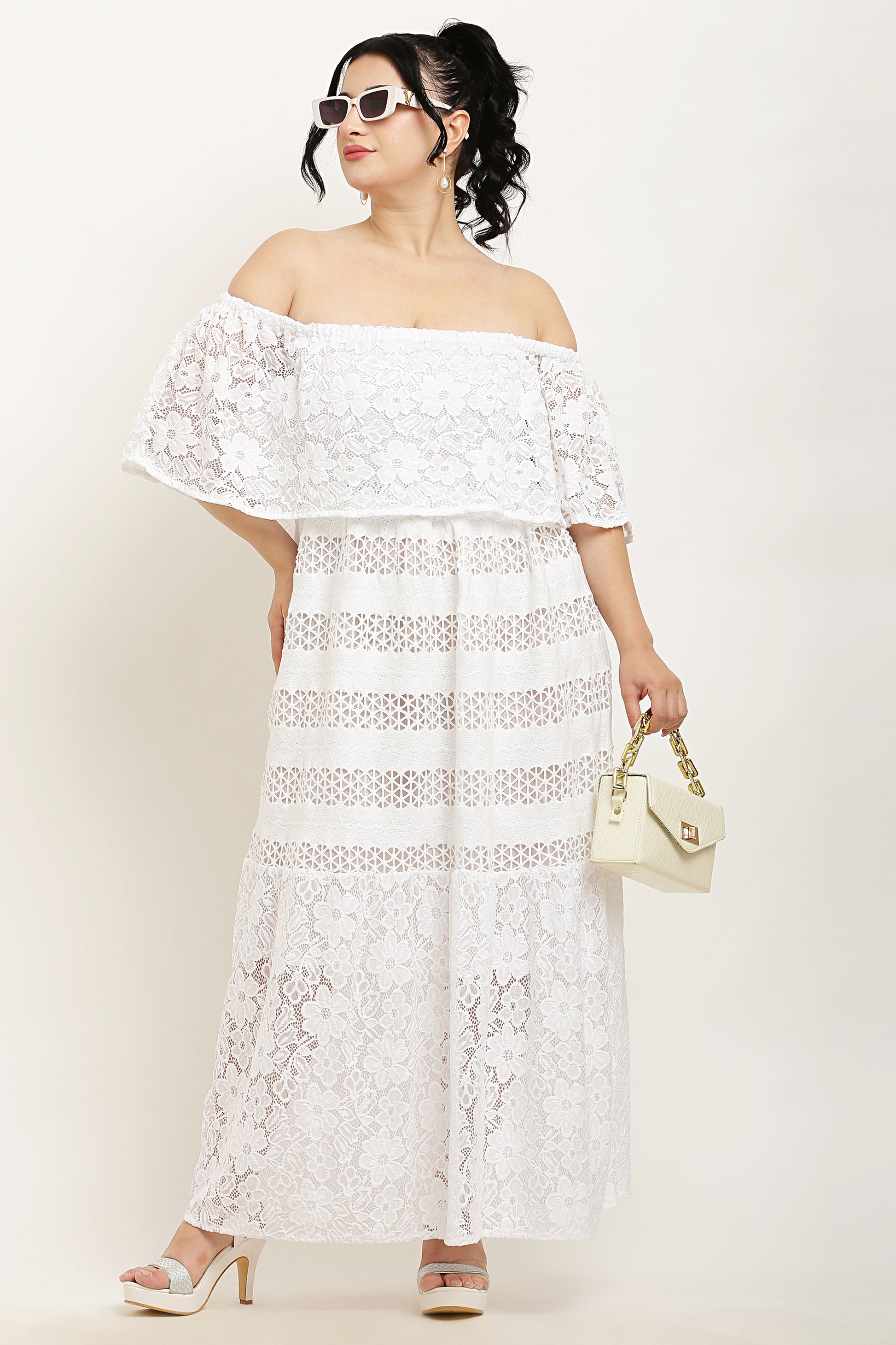 Boat Neck Lace Dress