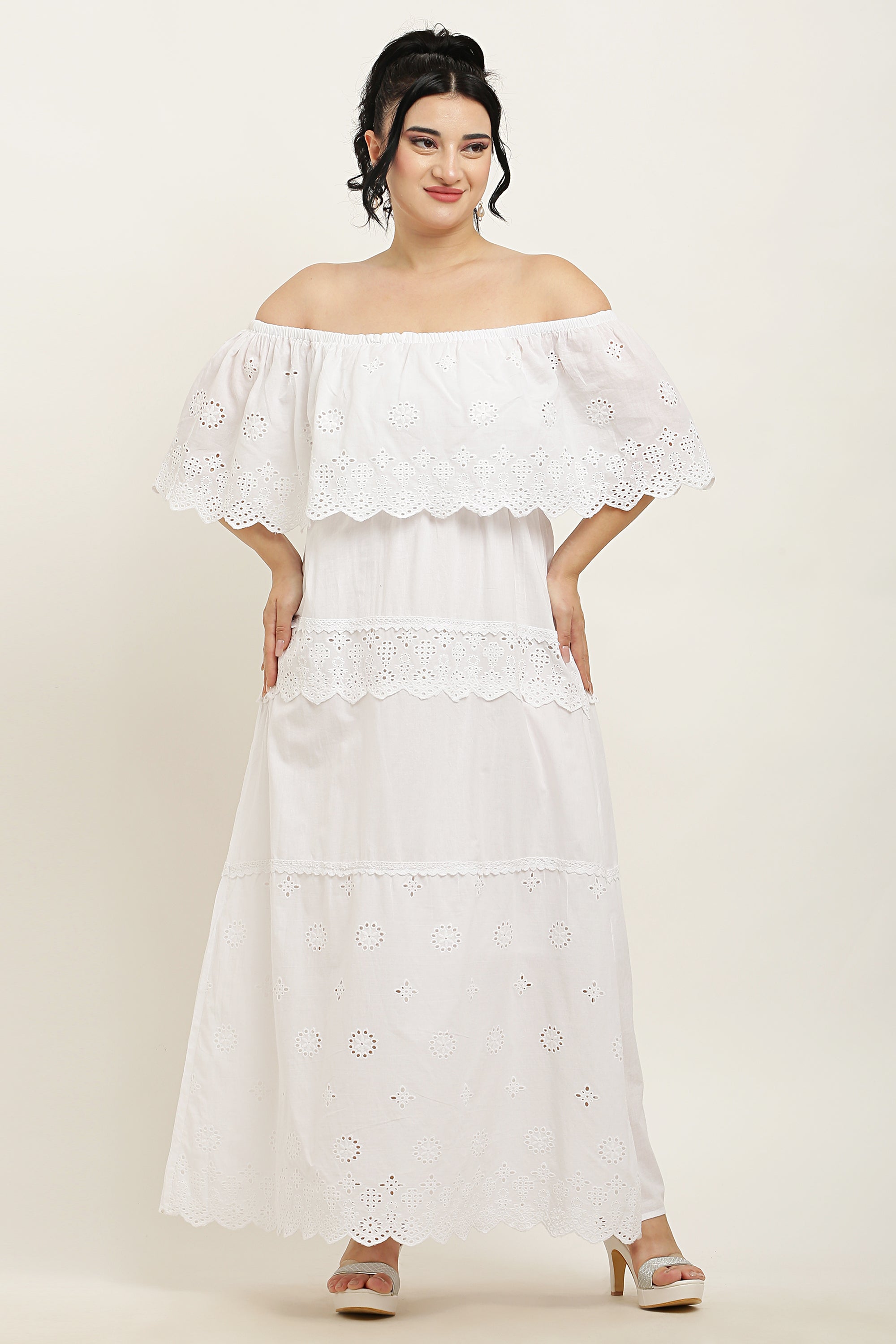 A-Line Schiffli Dress