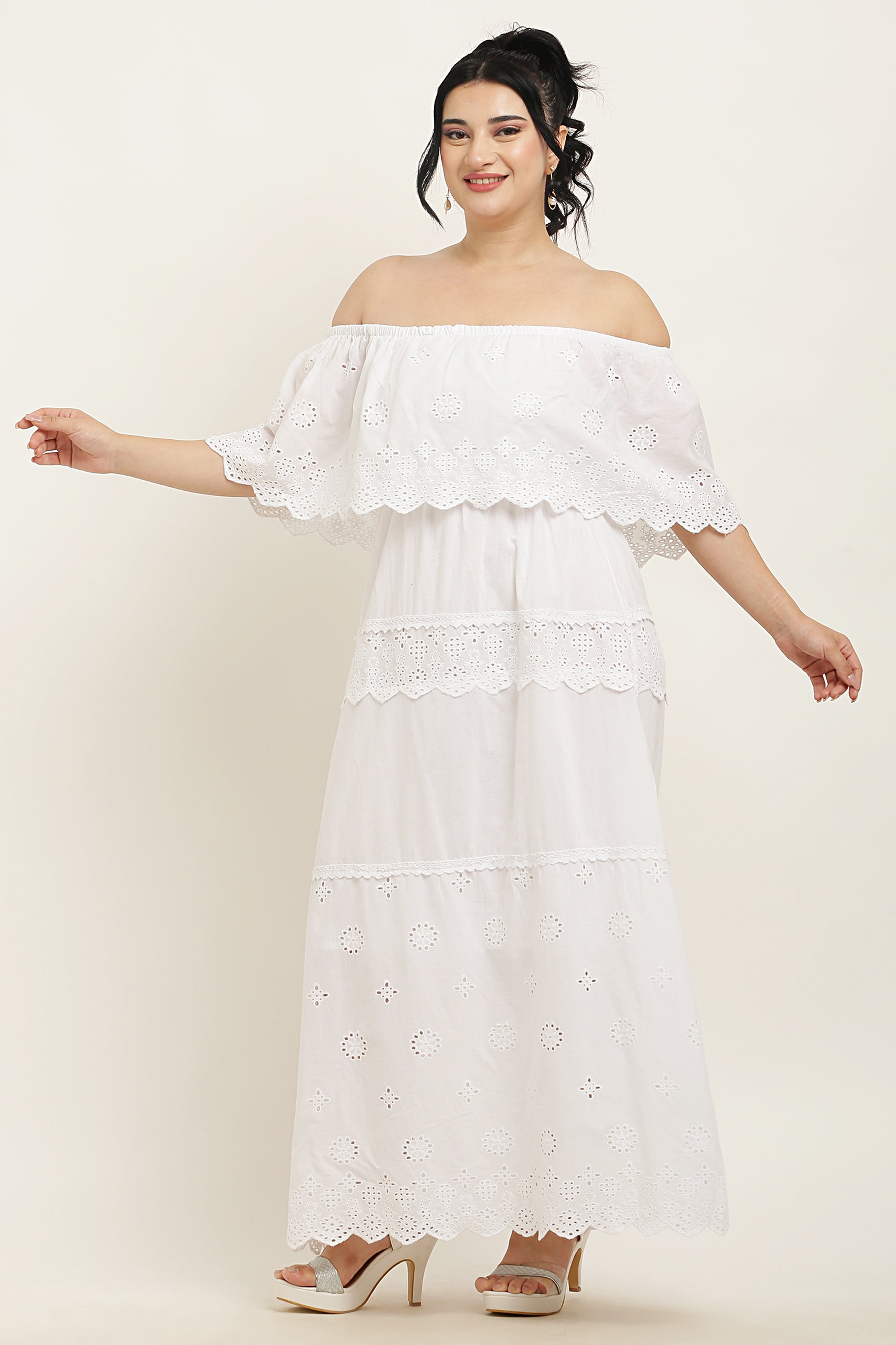 A-Line Schiffli Dress