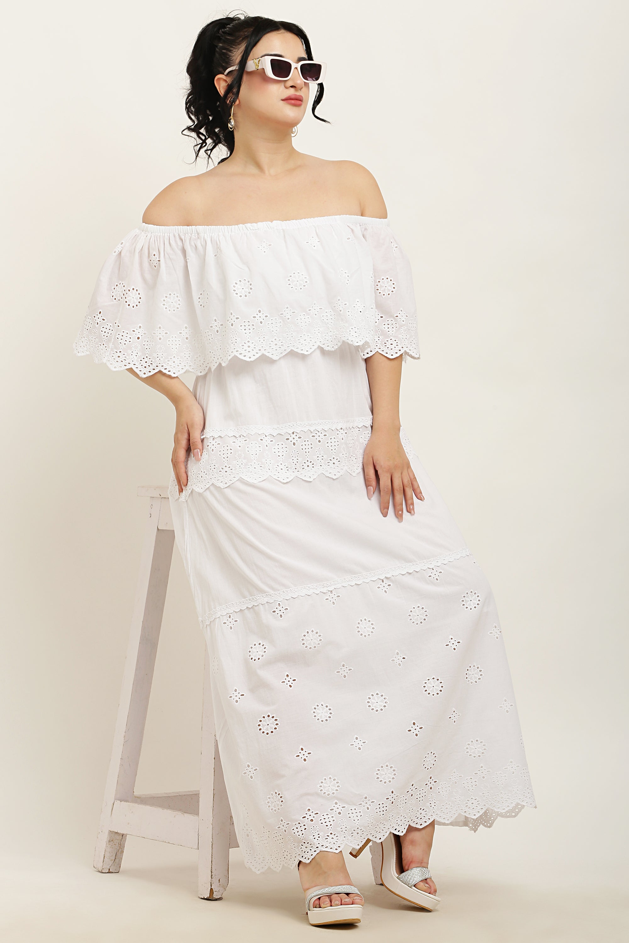 A-Line Schiffli Dress