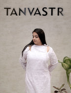 Floral Schiffli Long Straight Kurta with Pants