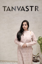 Floral Schiffli Long Straight Kurta with Pants