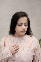 Floral Schiffli Long Straight Kurta with Pants