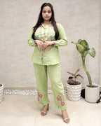 Jaipuri Thread Embroidered Shirt with Pants