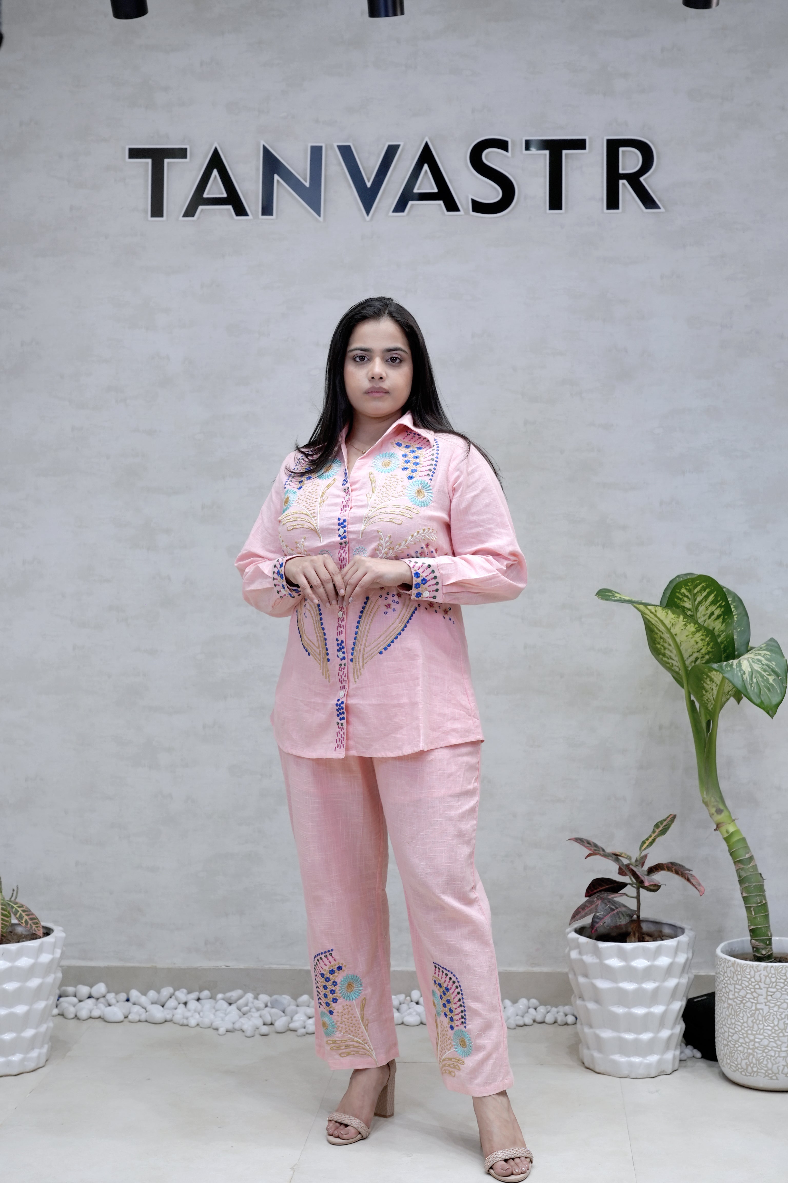 Jaipuri Thread Embroidered Shirt with Pants