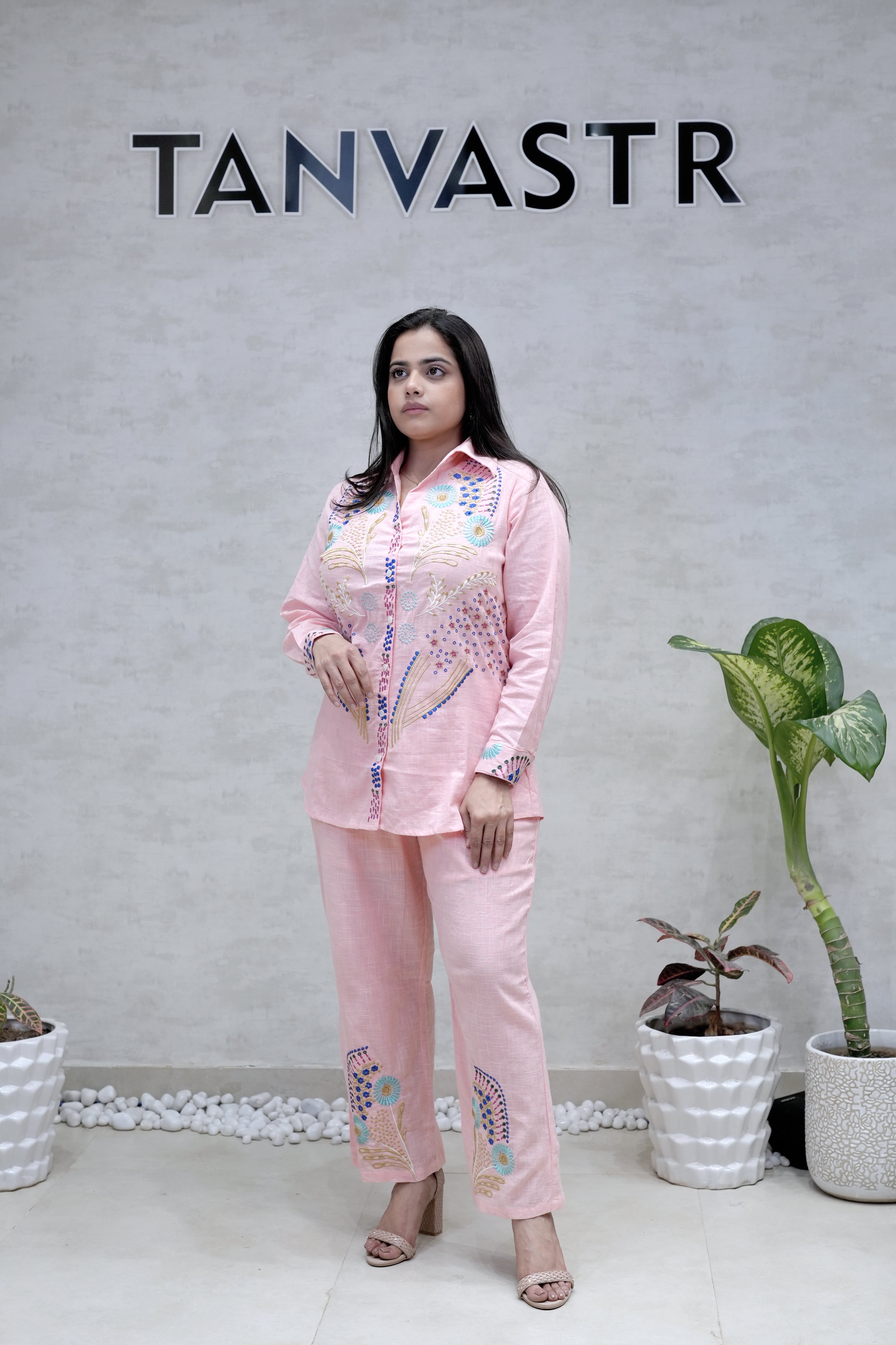 Jaipuri Thread Embroidered Shirt with Pants