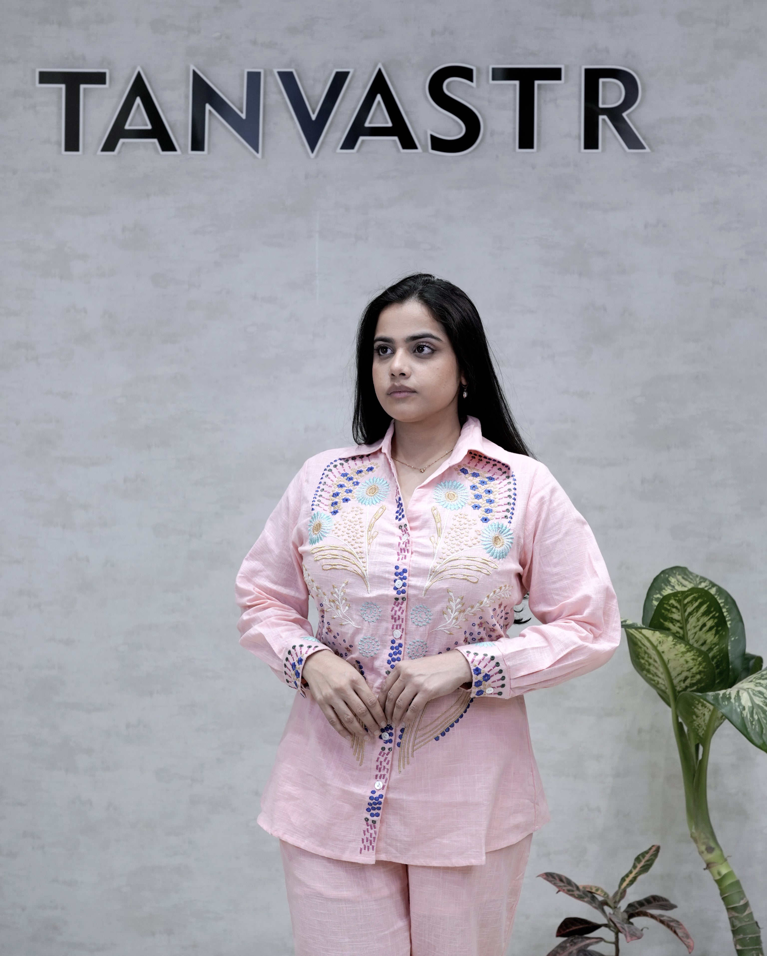 Jaipuri Thread Embroidered Shirt with Pants