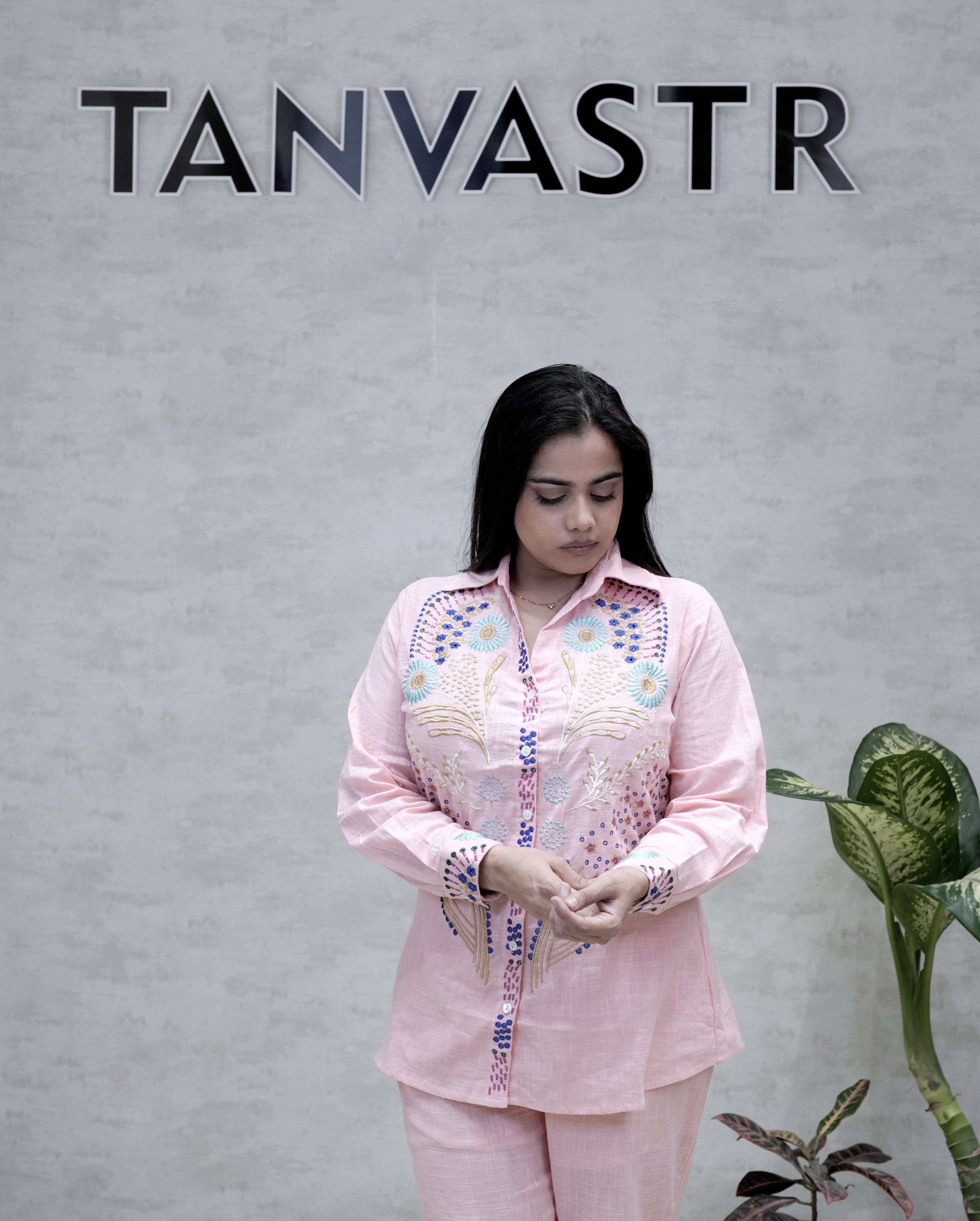 Jaipuri Thread Embroidered Shirt with Pants