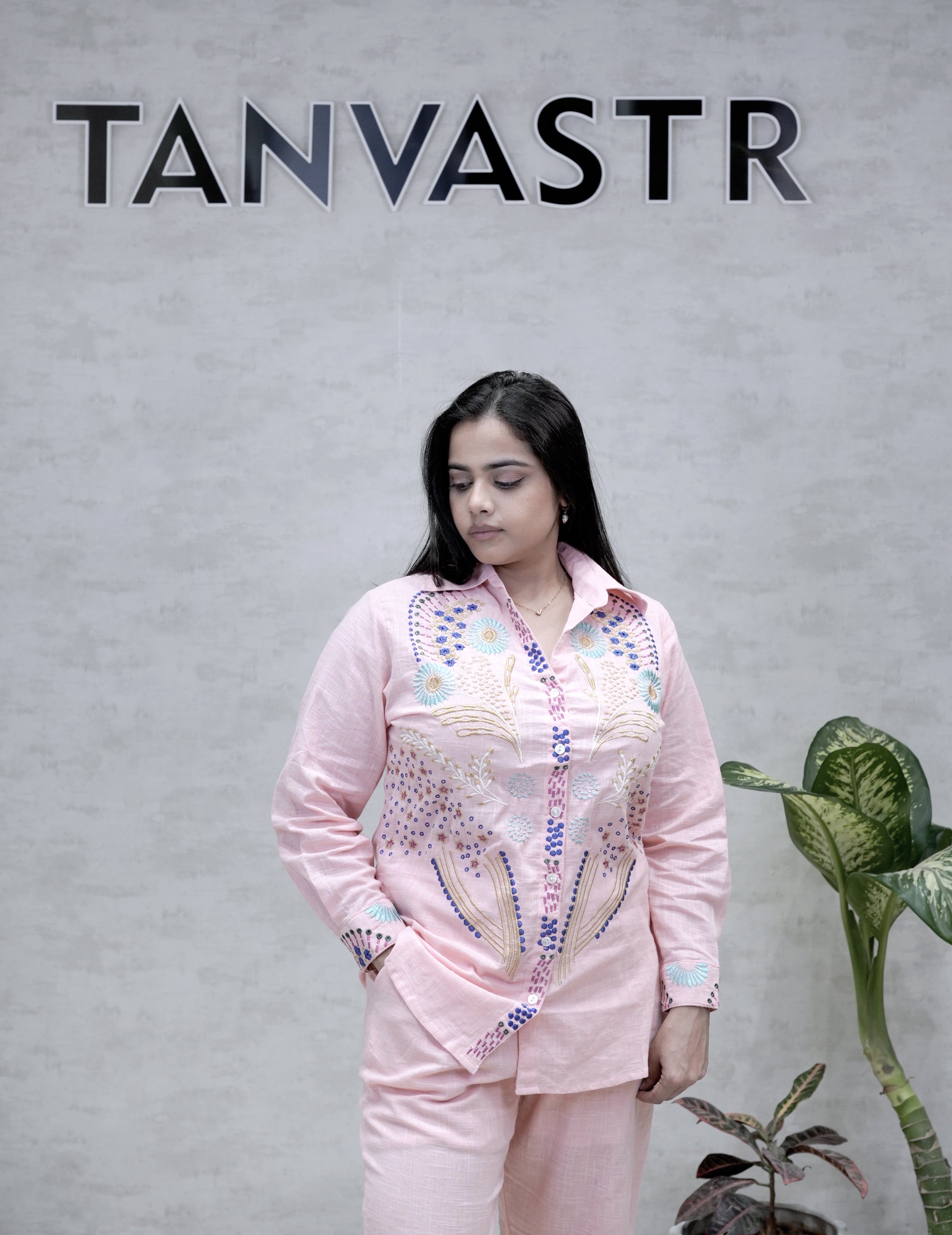 Jaipuri Thread Embroidered Shirt with Pants