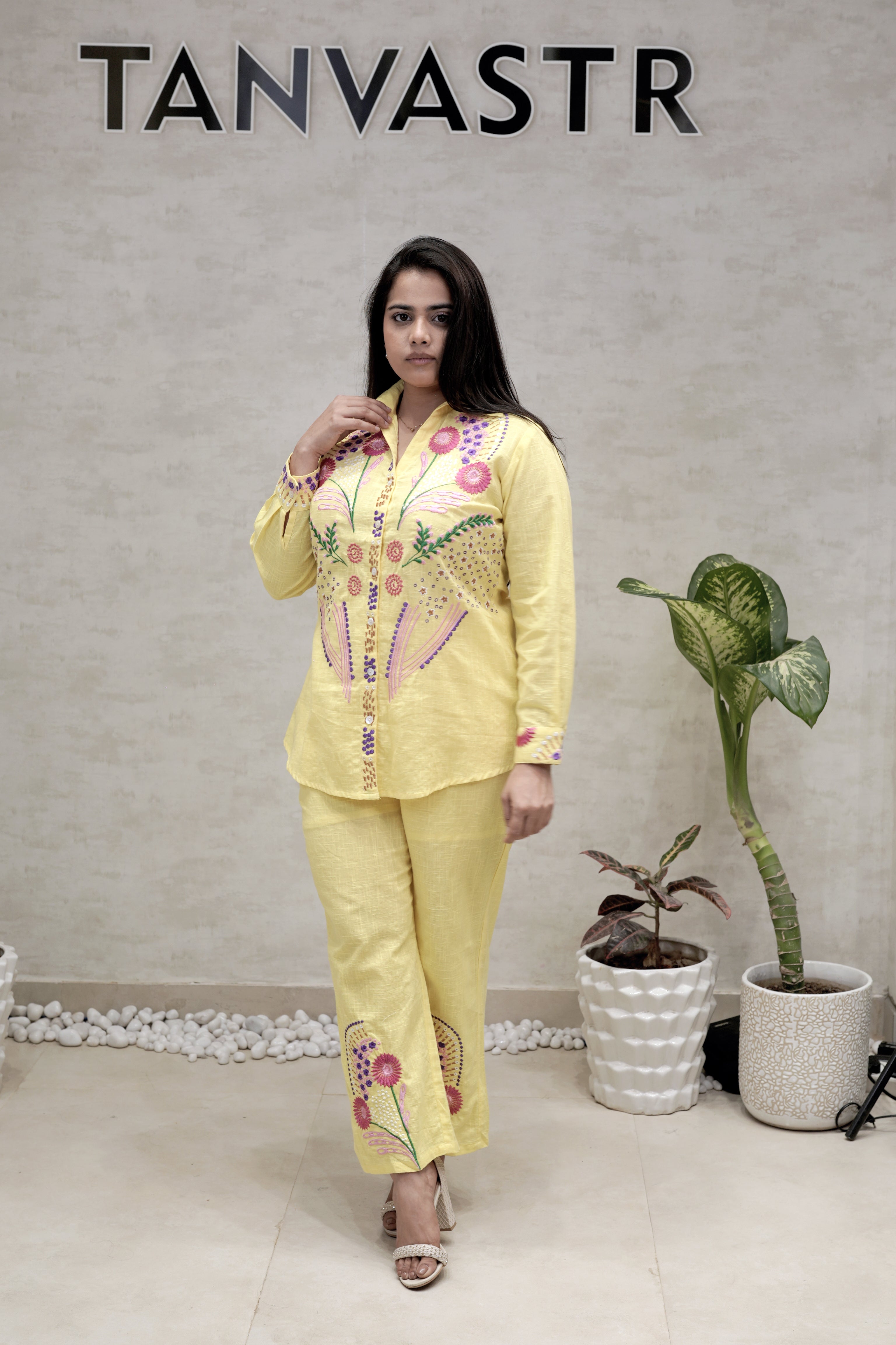 Jaipuri Thread Embroidered Shirt with Pants