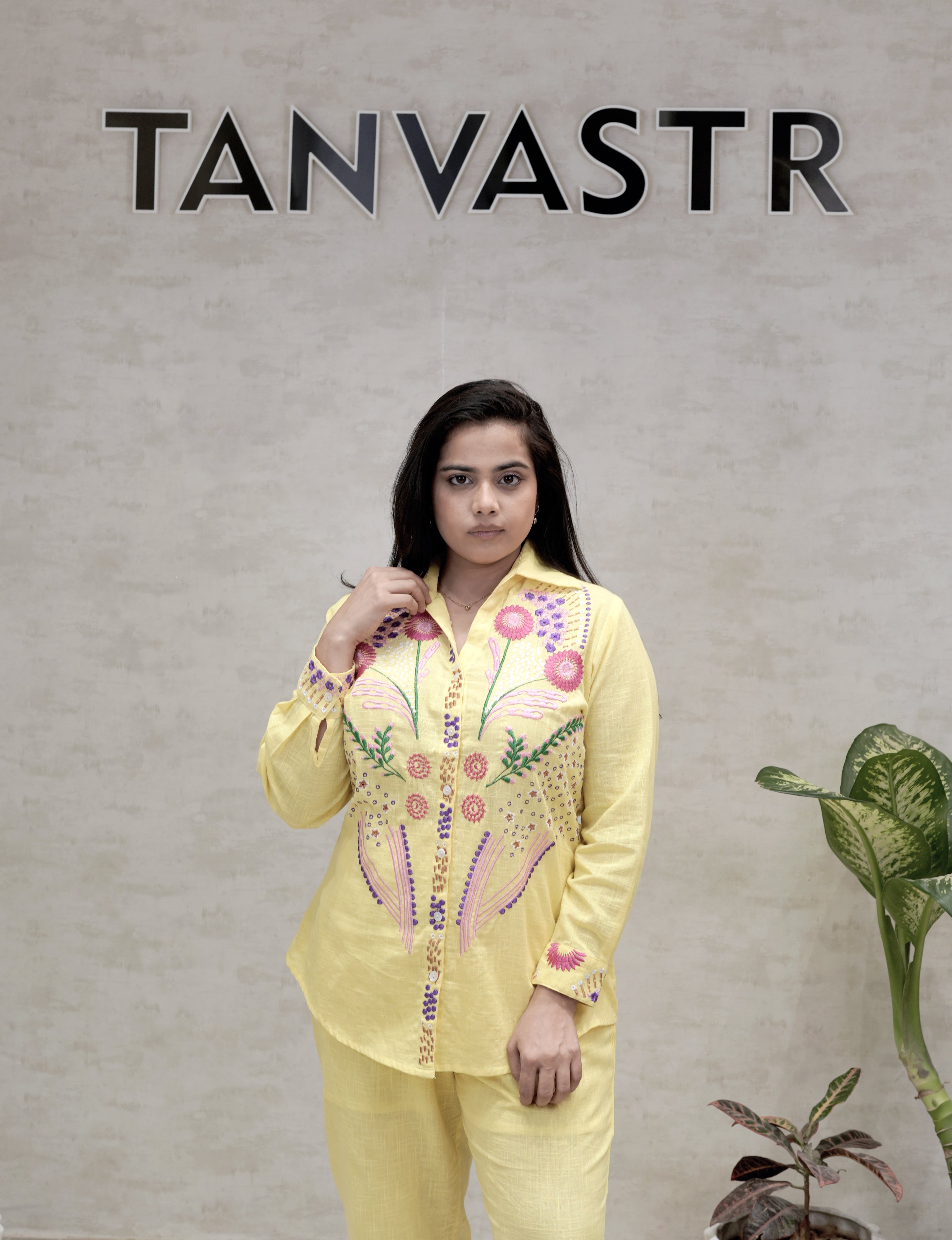 Jaipuri Thread Embroidered Shirt with Pants