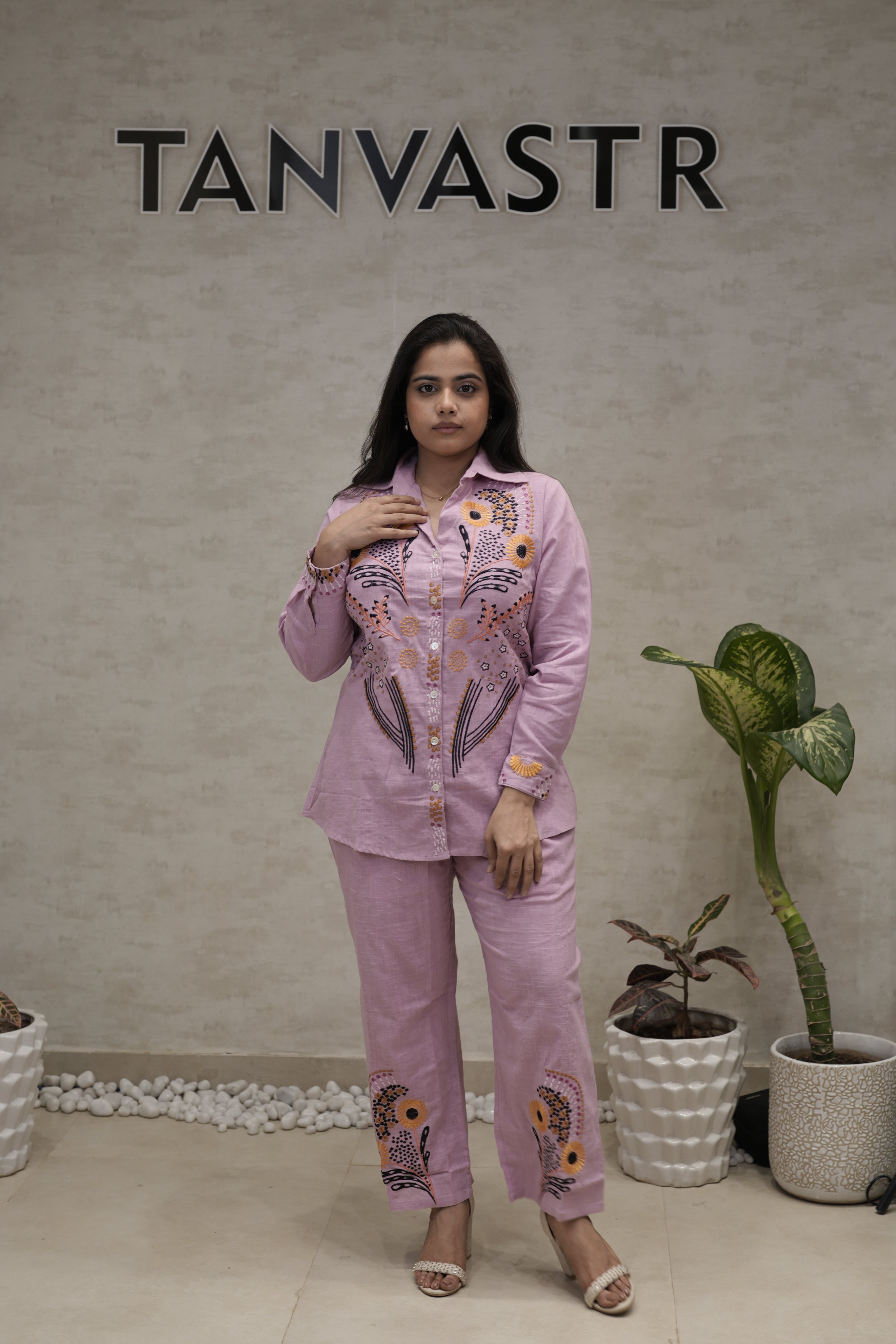 Jaipuri Thread Embroidered Shirt with Pants