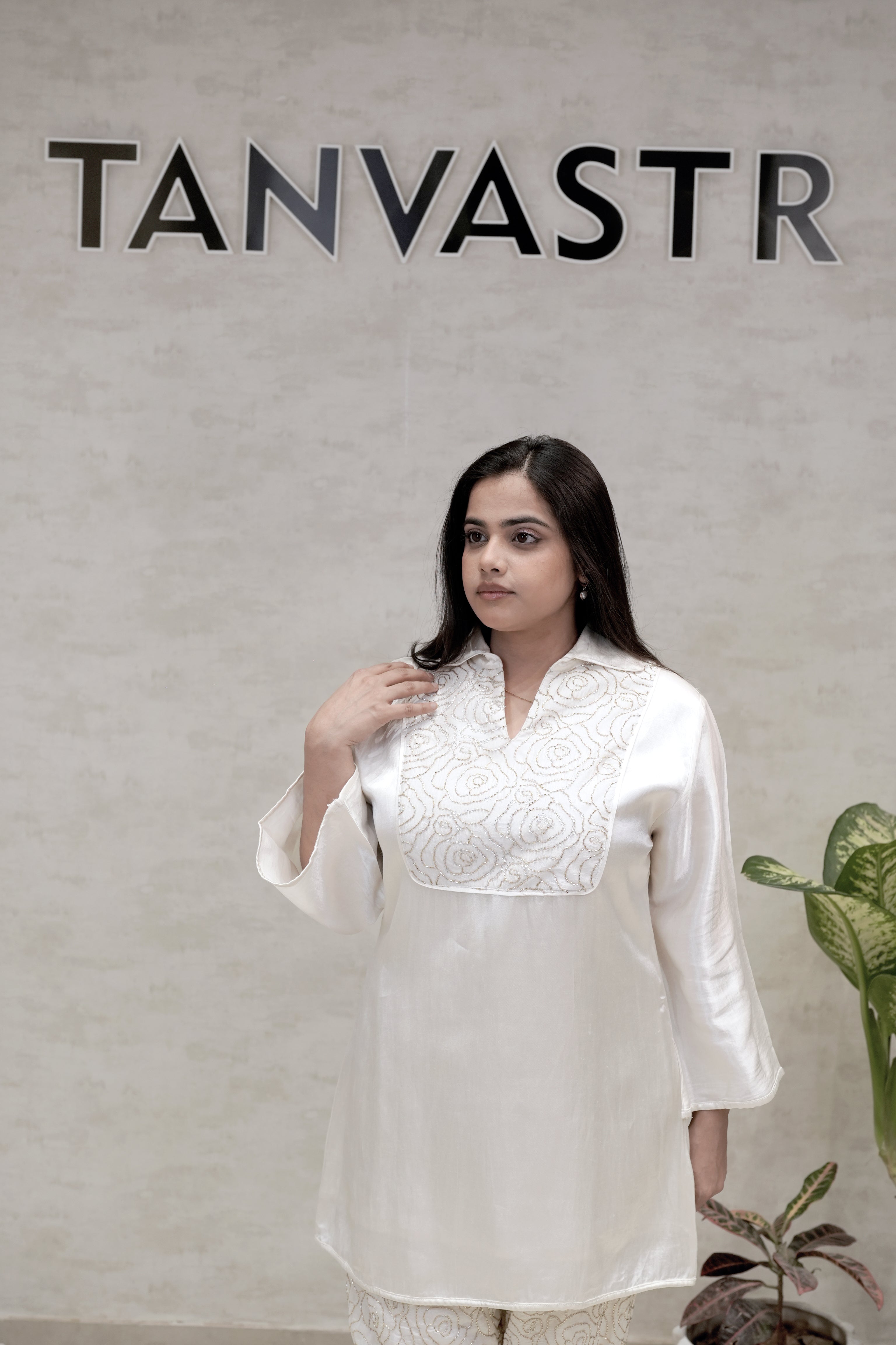 Khadi Silk Collar Kurta with Farshi Salwar