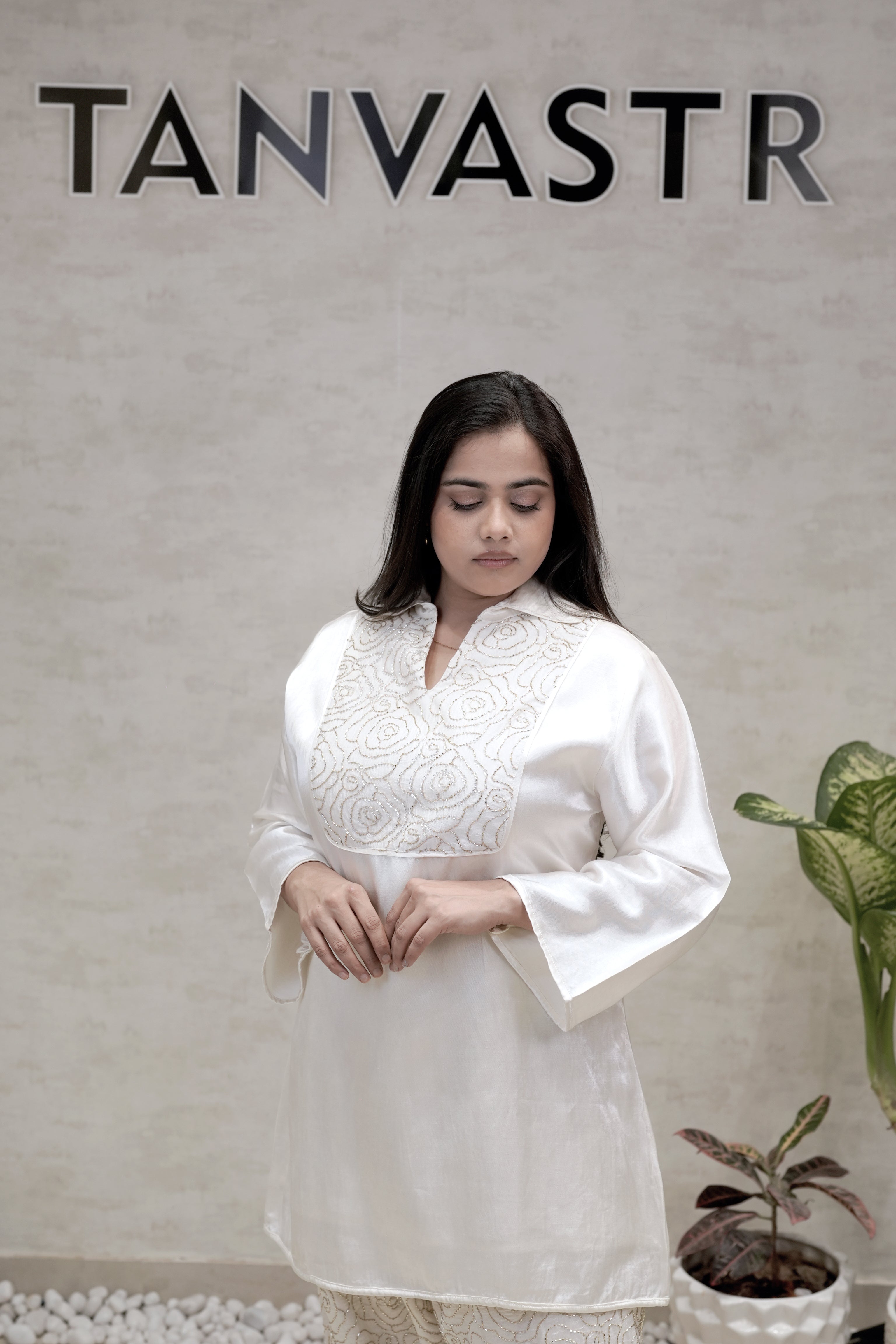 Khadi Silk Collar Kurta with Farshi Salwar