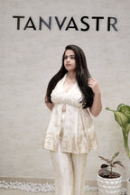 Halter Peplum Top with Flared Pants