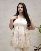 Halter Peplum Top with Flared Pants