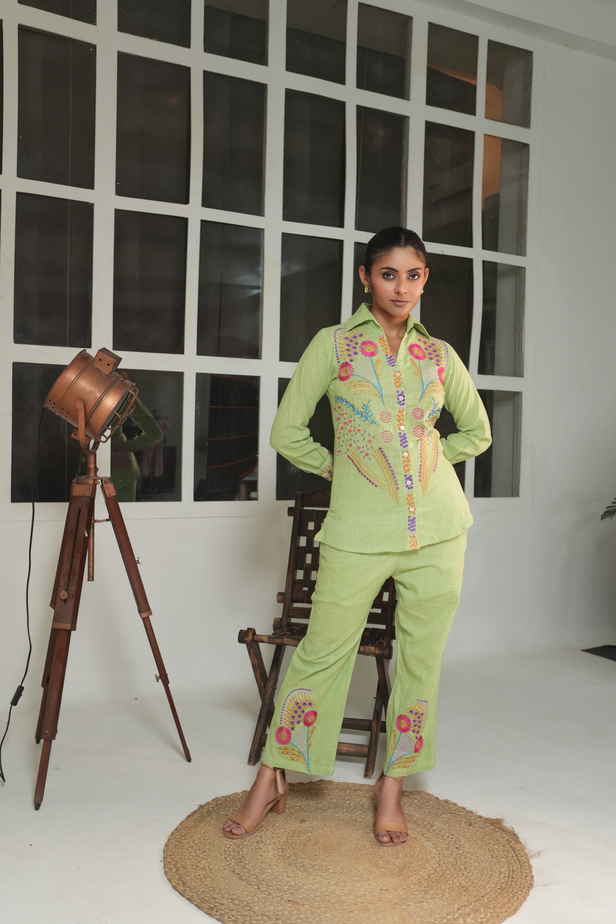 Green Full Sleeve Co-ord Set