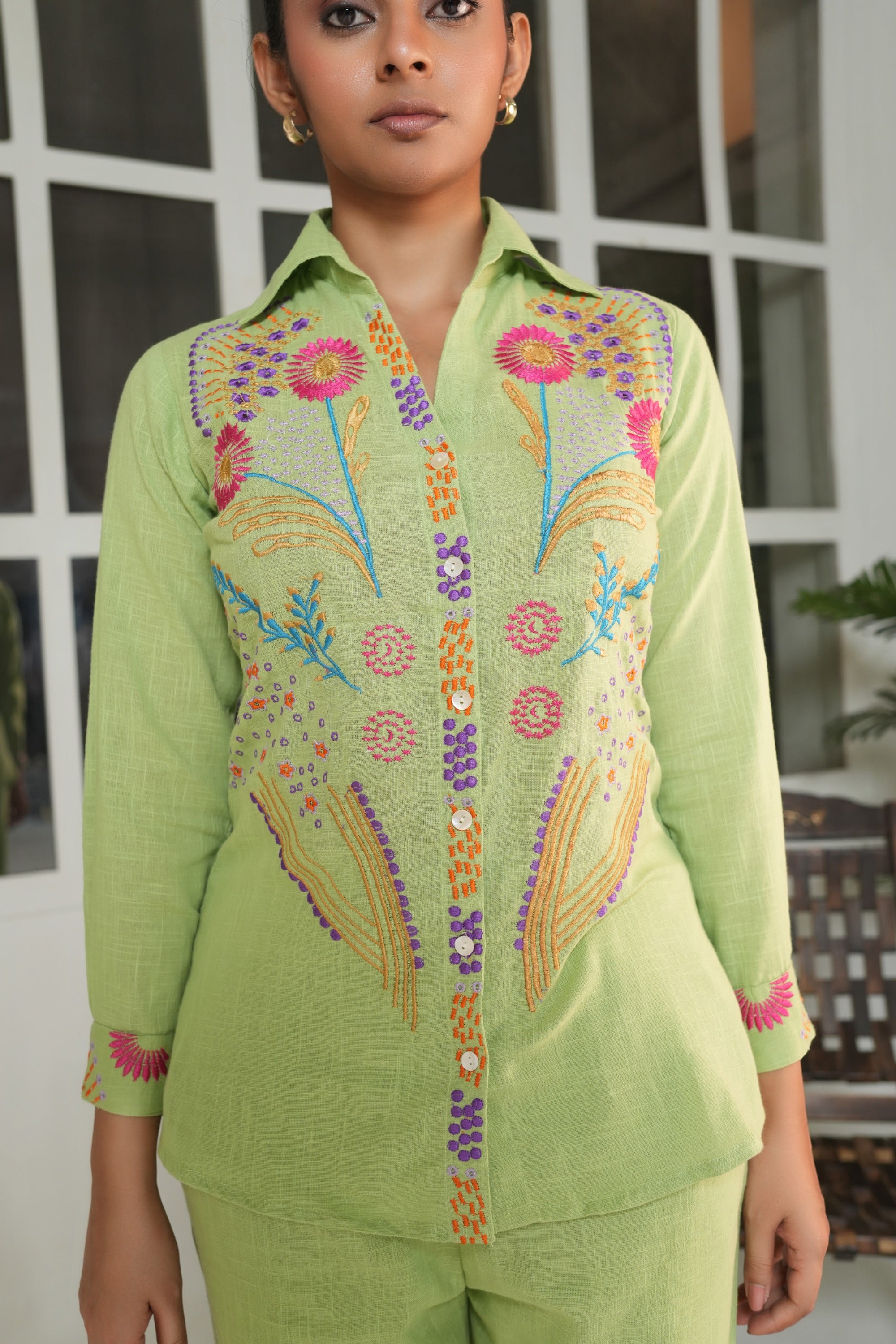 Green Full Sleeve Co-ord Set