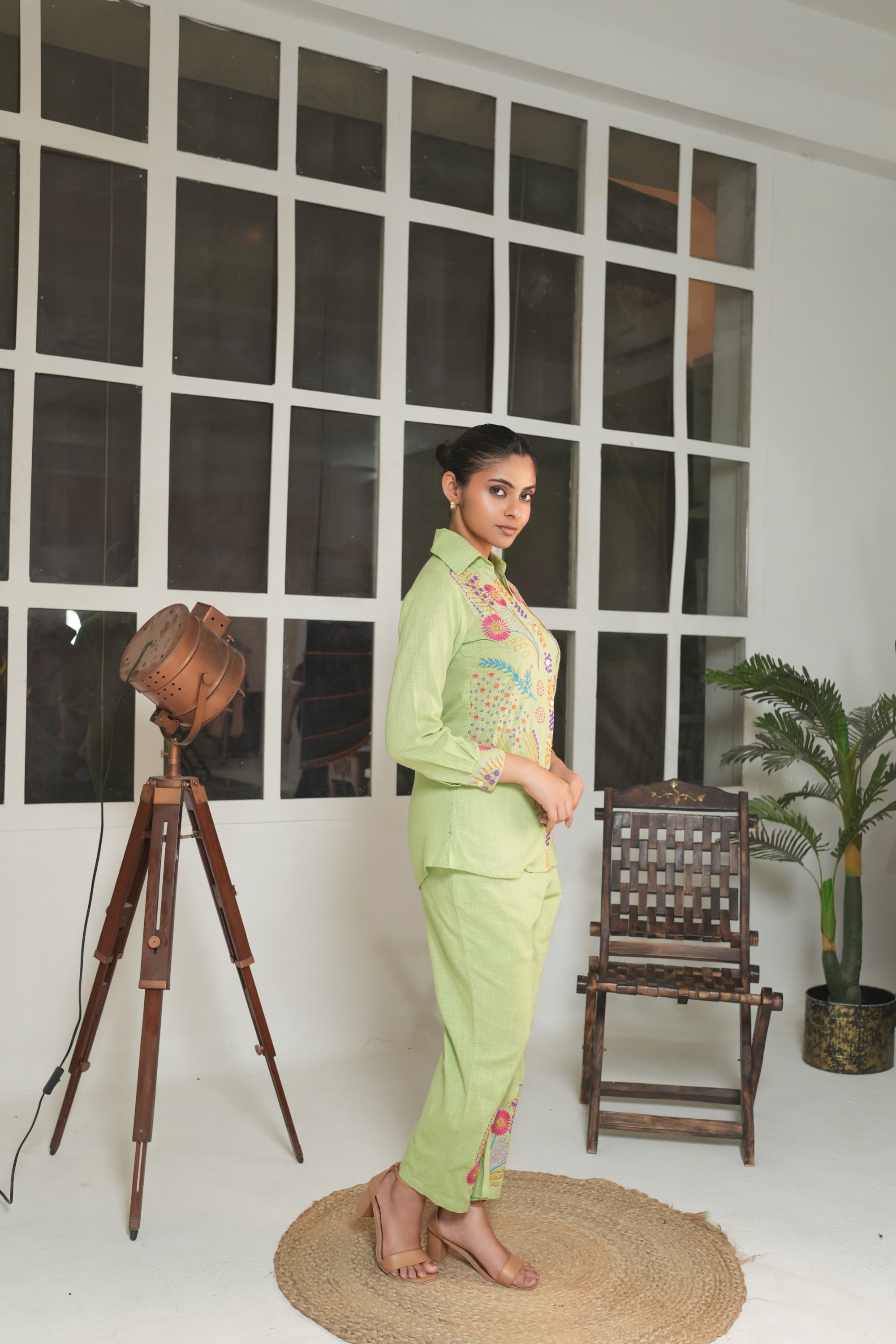 Green Full Sleeve Co-ord Set