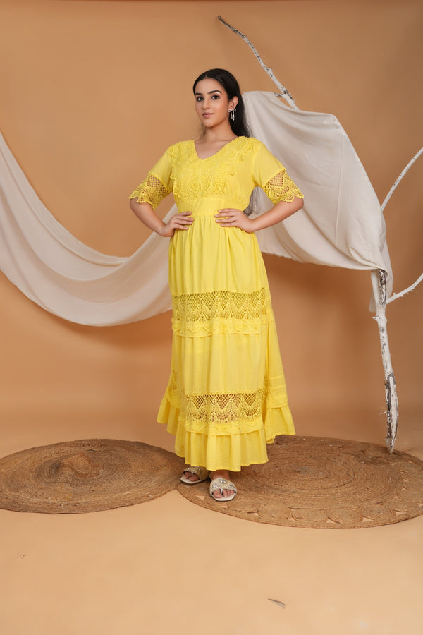 Spring Summer Maxi Dress - Yellow — view 2