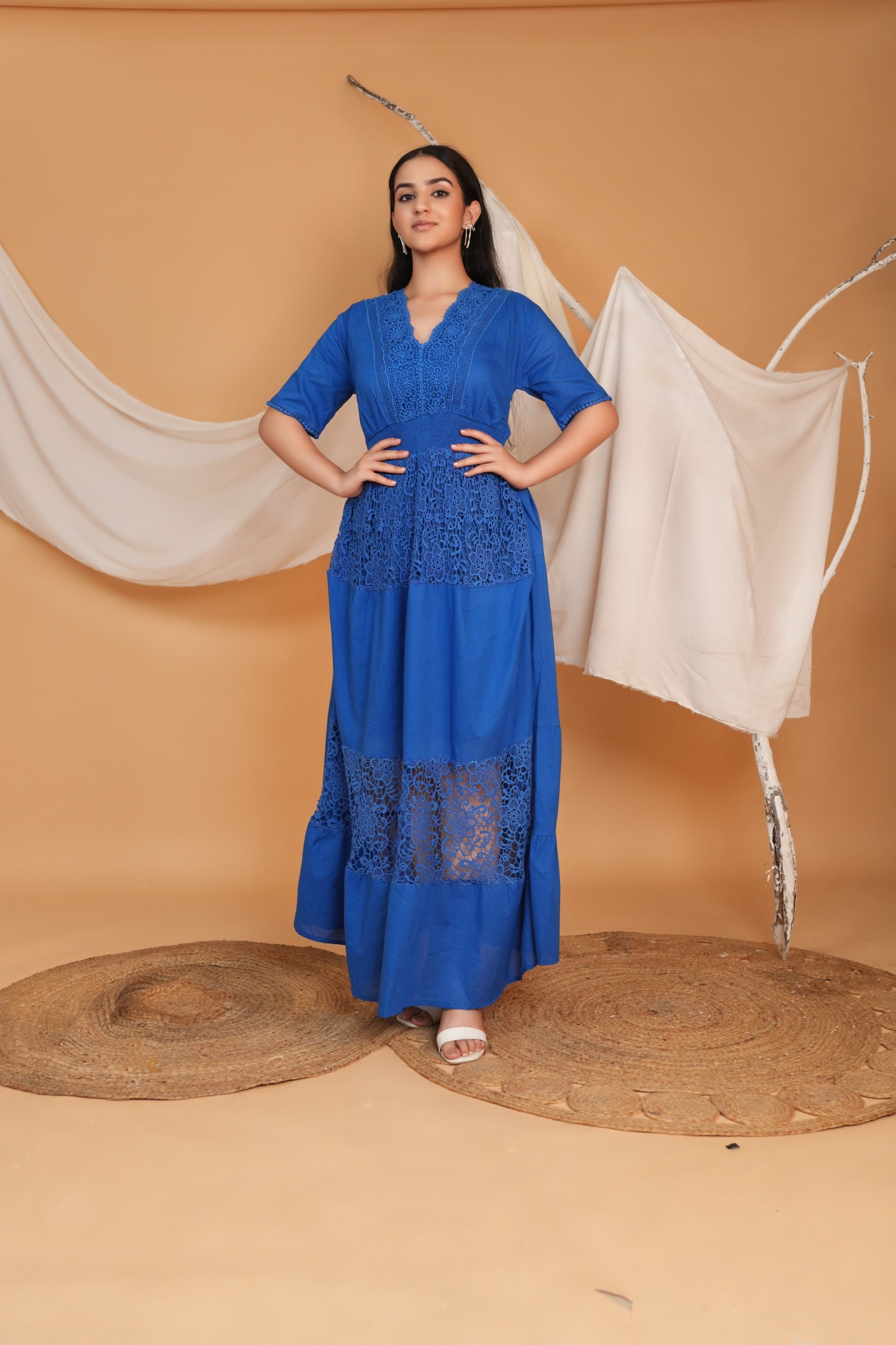Spring Summer Maxi Dress - Blue