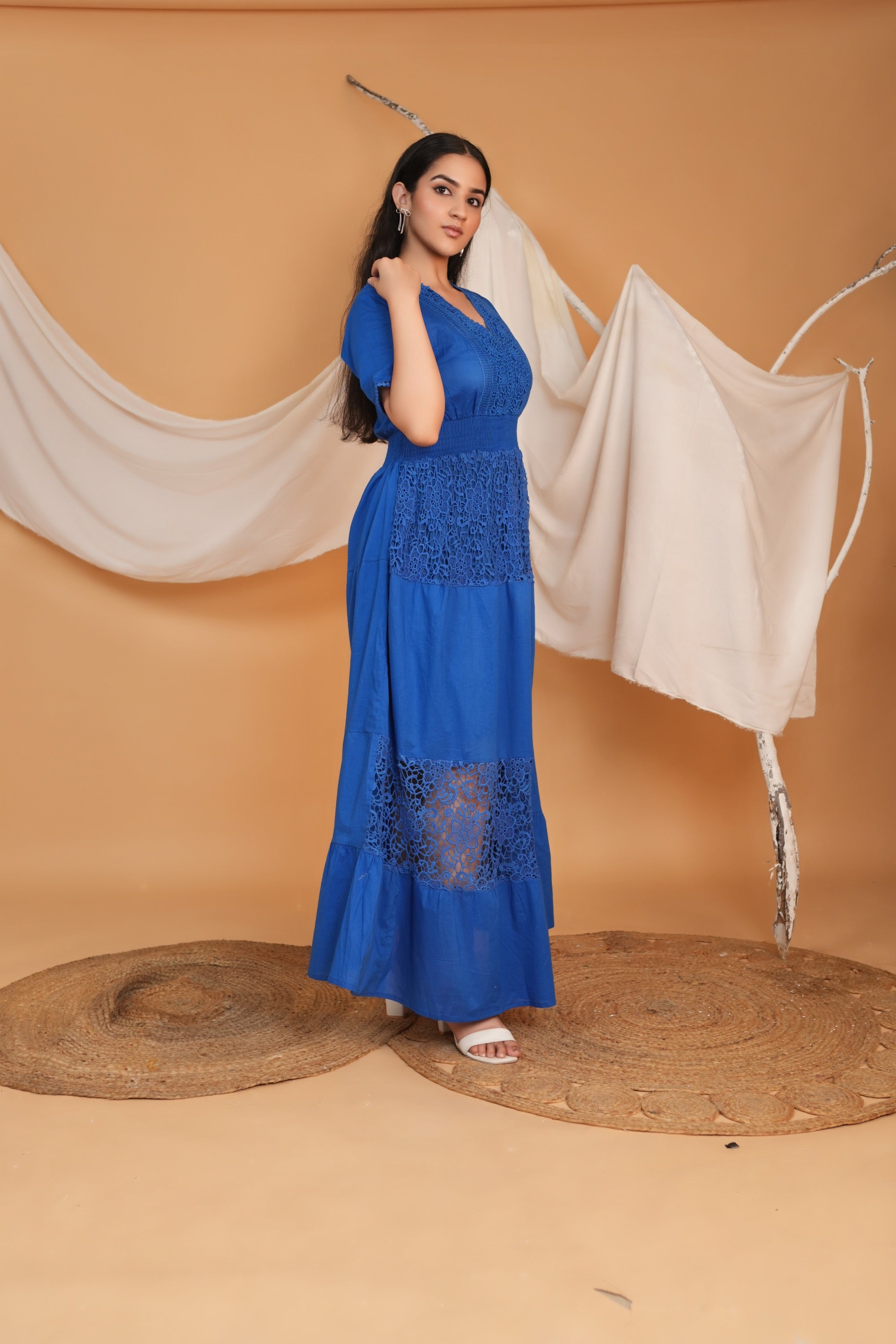 Spring Summer Maxi Dress - Blue
