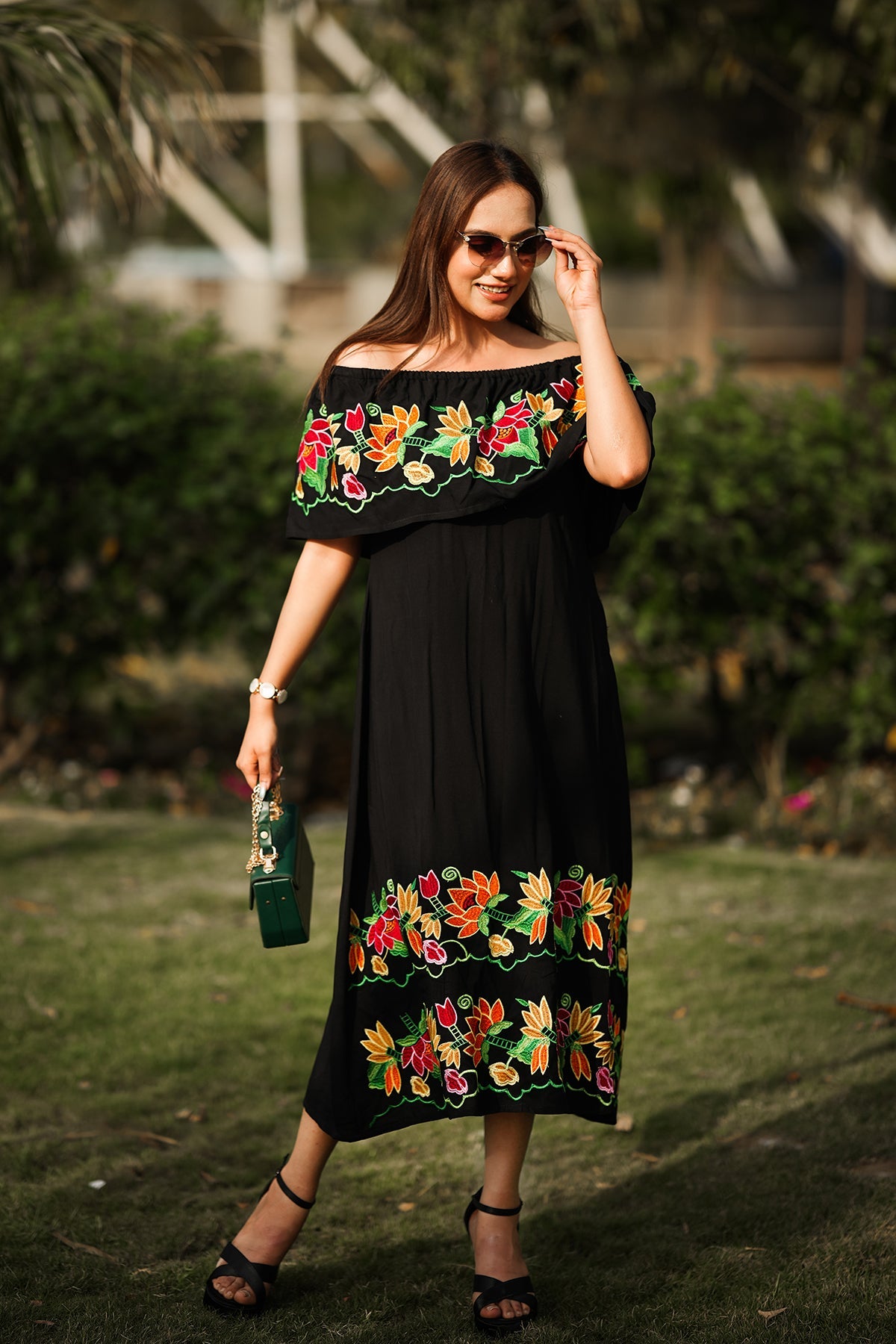 Off-Shoulder Ankle Dress