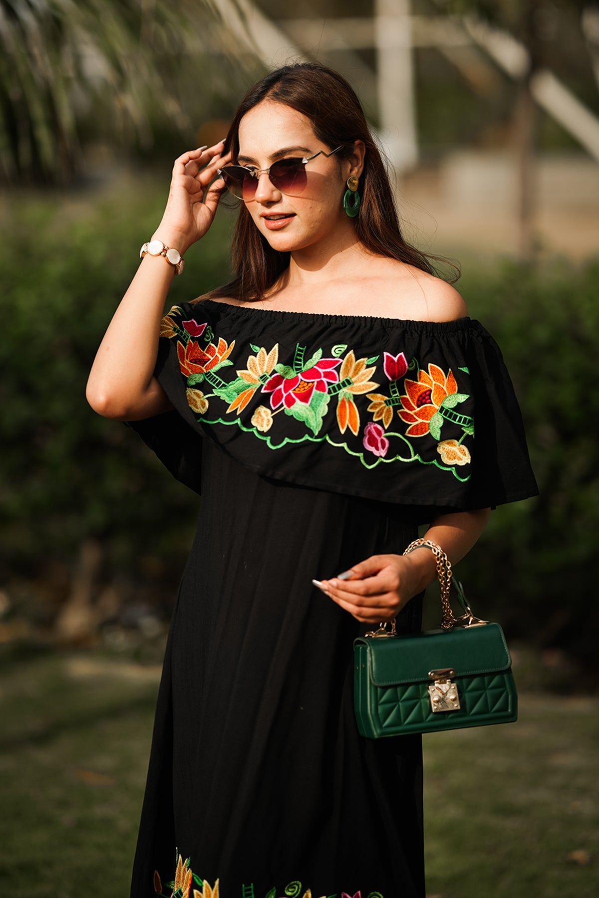 Off Shoulder Ankle Length Dress