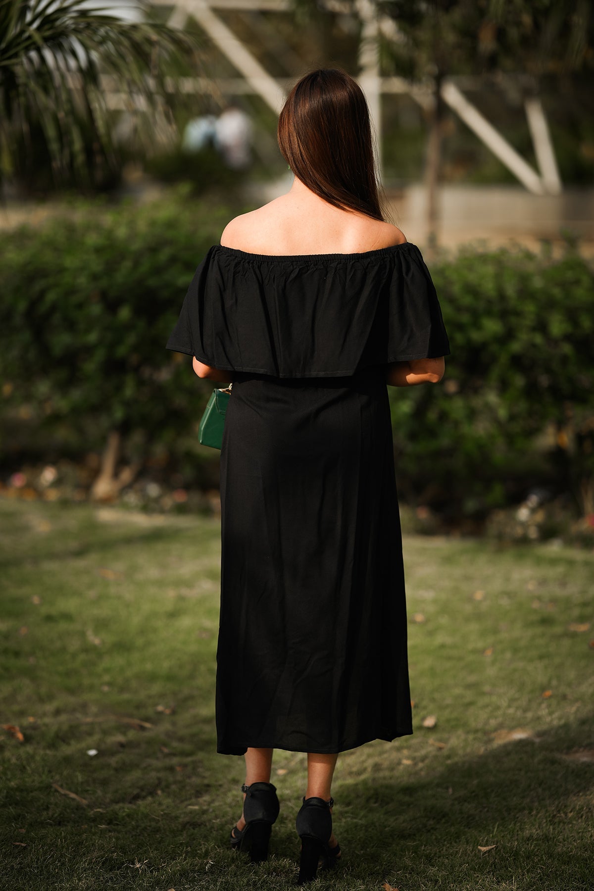 Off Shoulder Ankle Length Dress