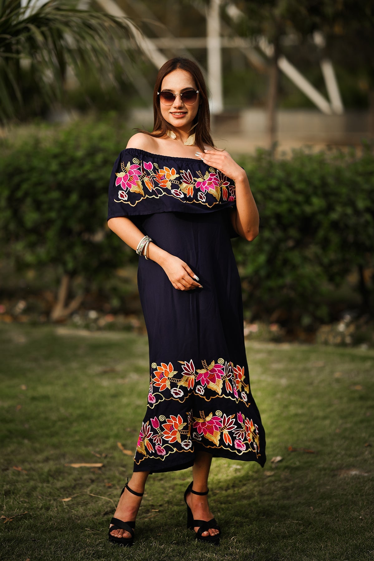 Off-Shoulder Ankle Dress