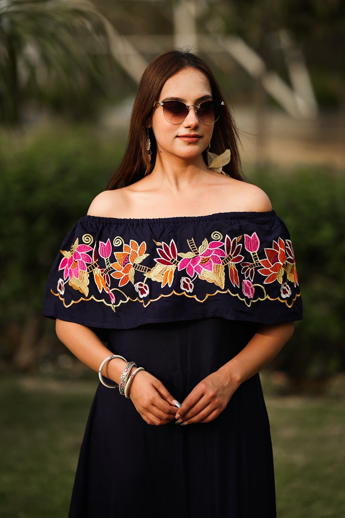 Off-Shoulder Ankle Dress