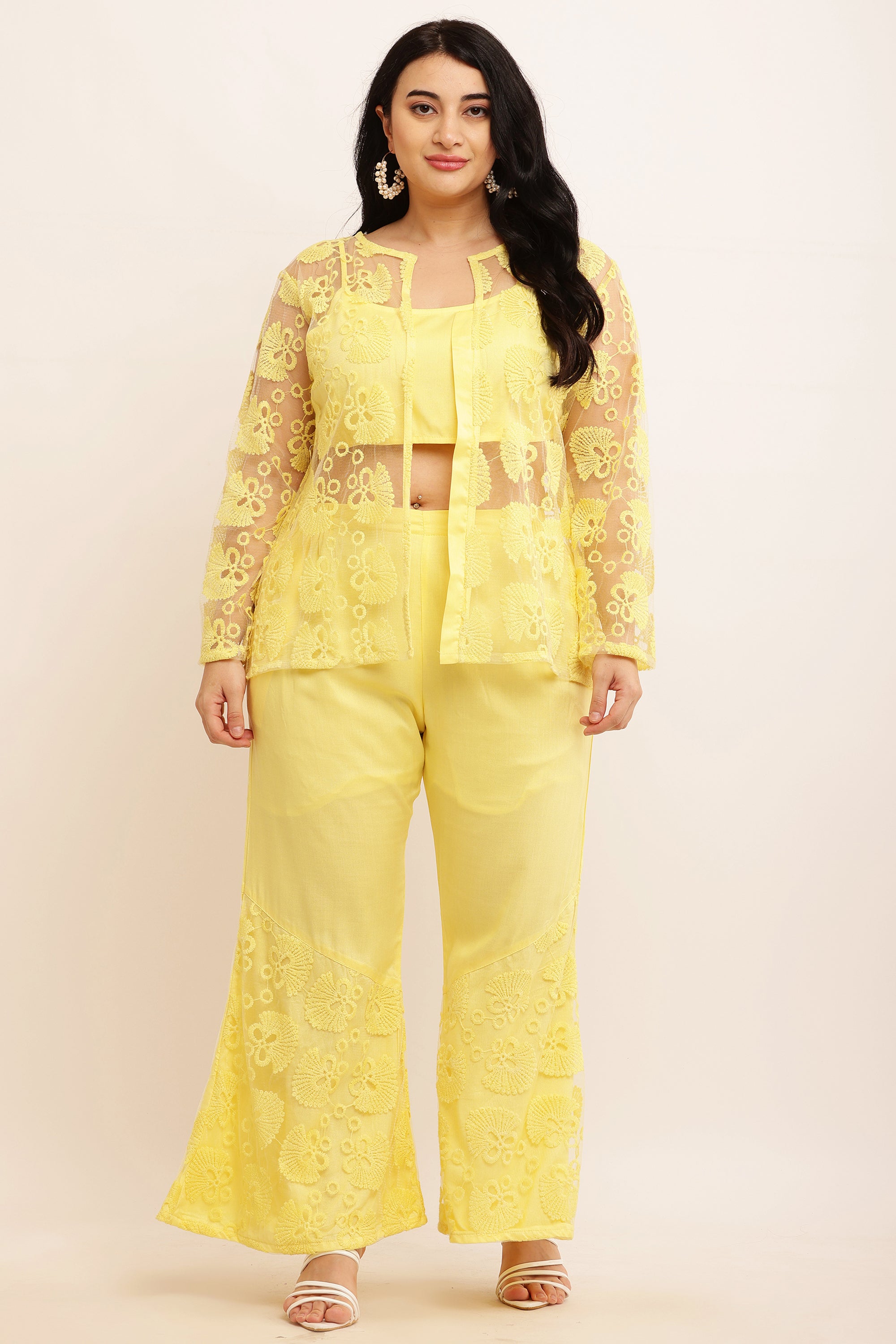 Floral Jacket Co-ord Set (LIME YELLOW) (Copy)