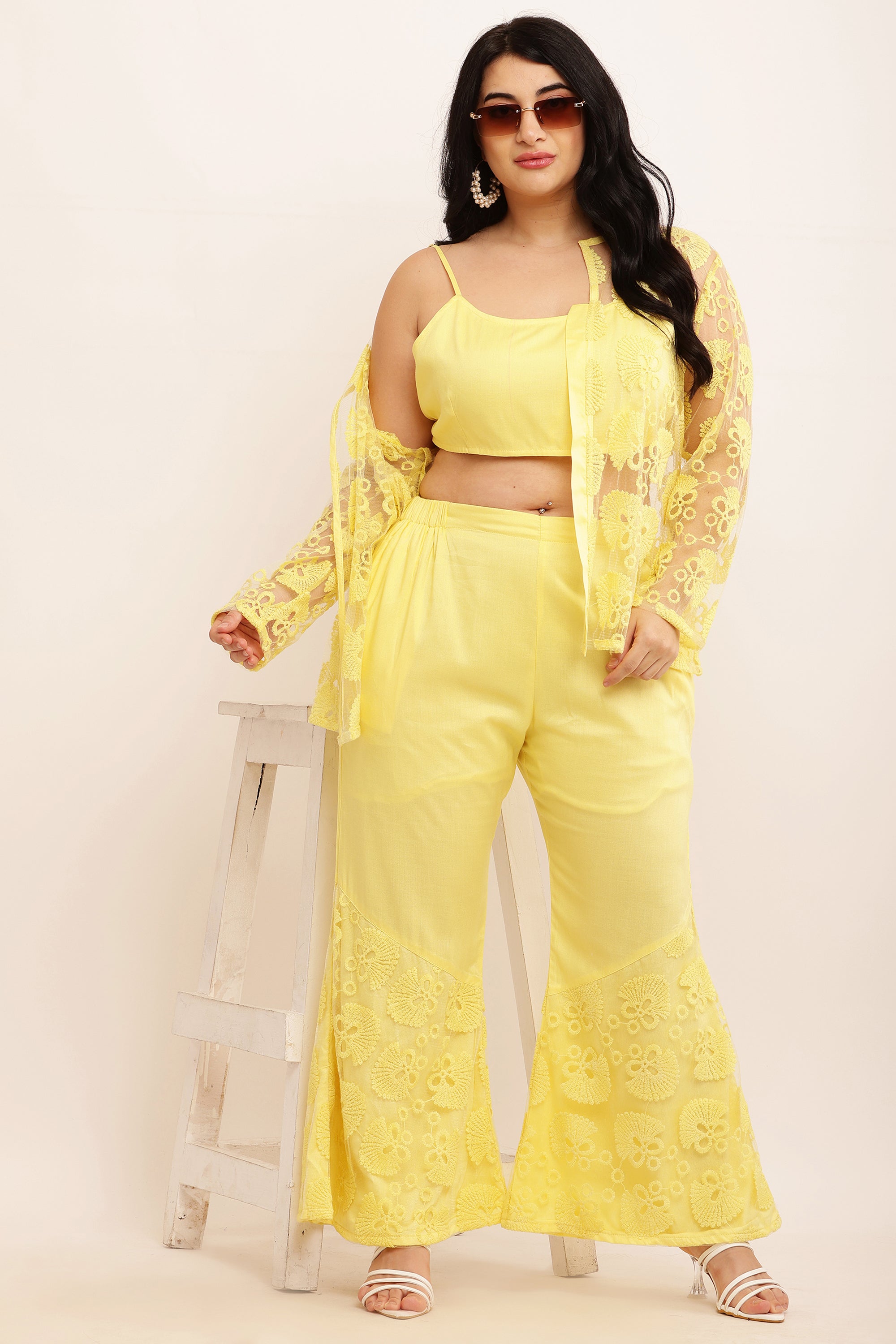 Floral Jacket Co-ord Set (LIME YELLOW) (Copy)