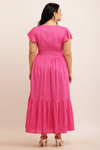 Spring Summer Midi Dress ( LIME YELLOW)