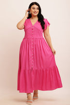 Spring Summer Midi Dress ( LIME YELLOW)