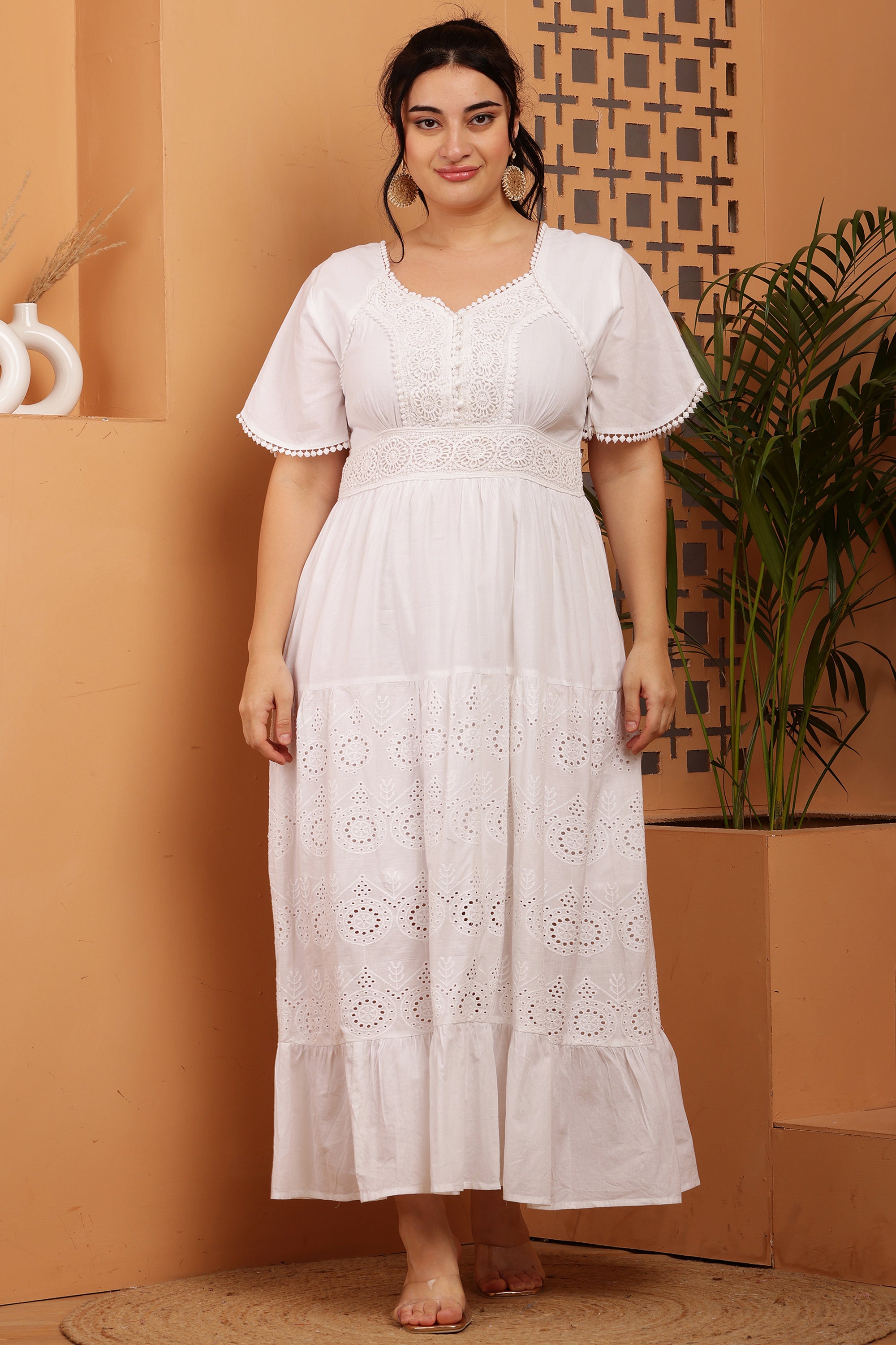 Flair Schiffli Maxi Dress