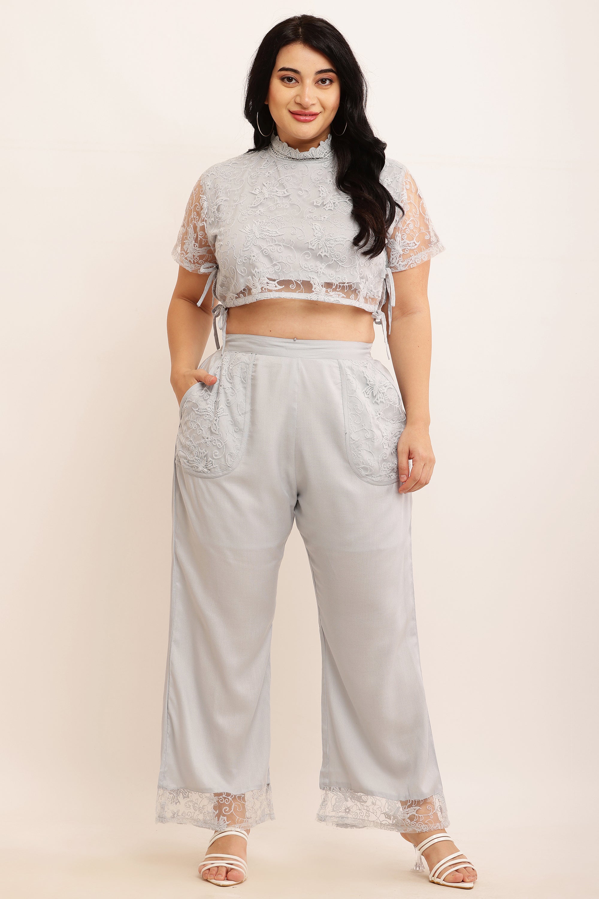 Butterfly Self Design Net Co-ord Set