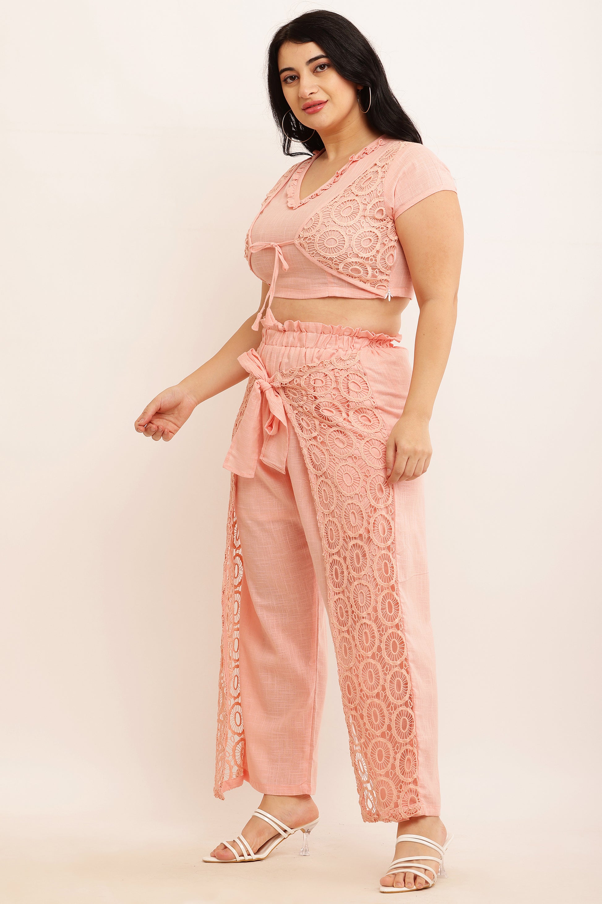 GPO Lace Co-ord Set - Crop Top & Pants Combo