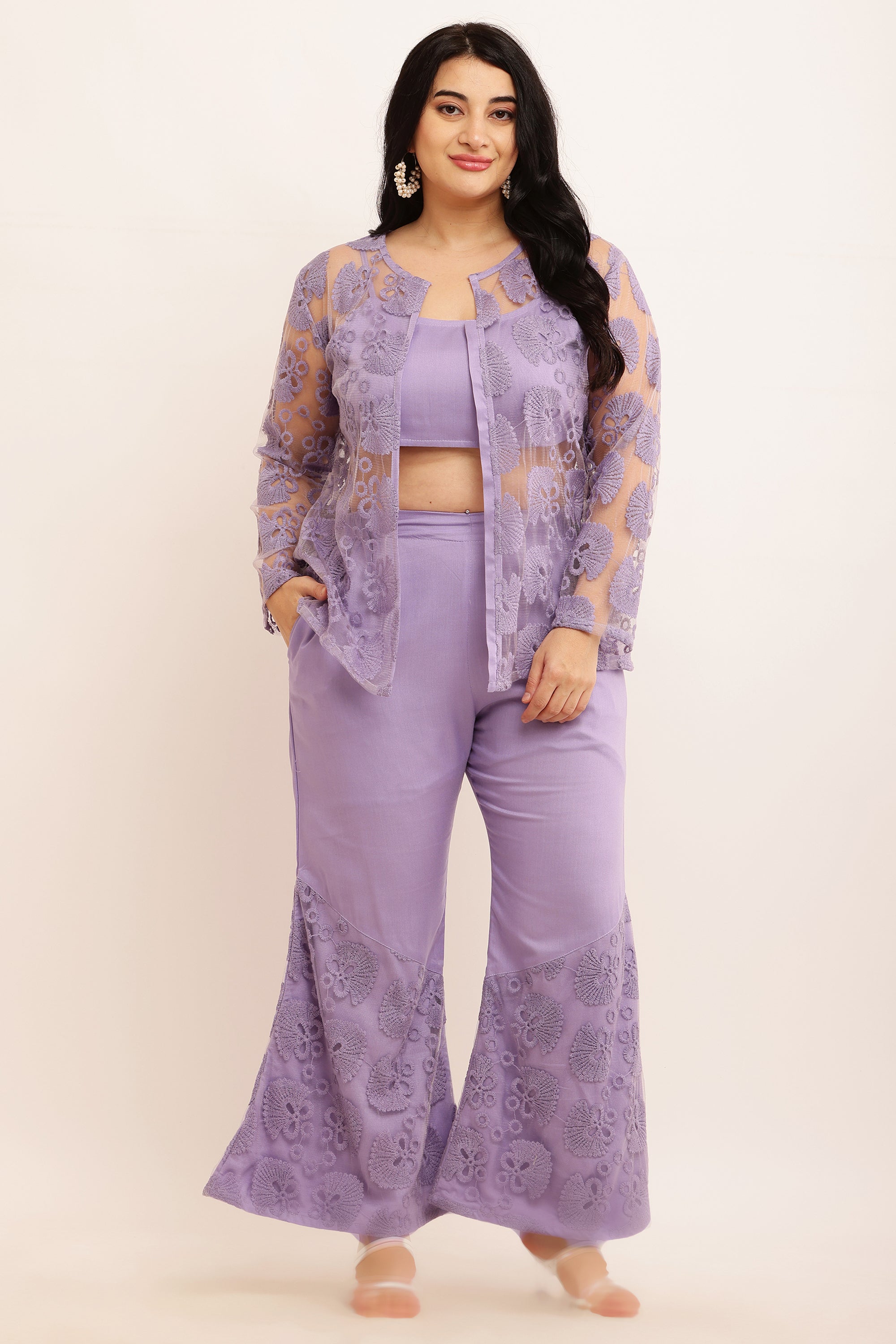Floral Jacket Co-ord Set (LAVENDER)