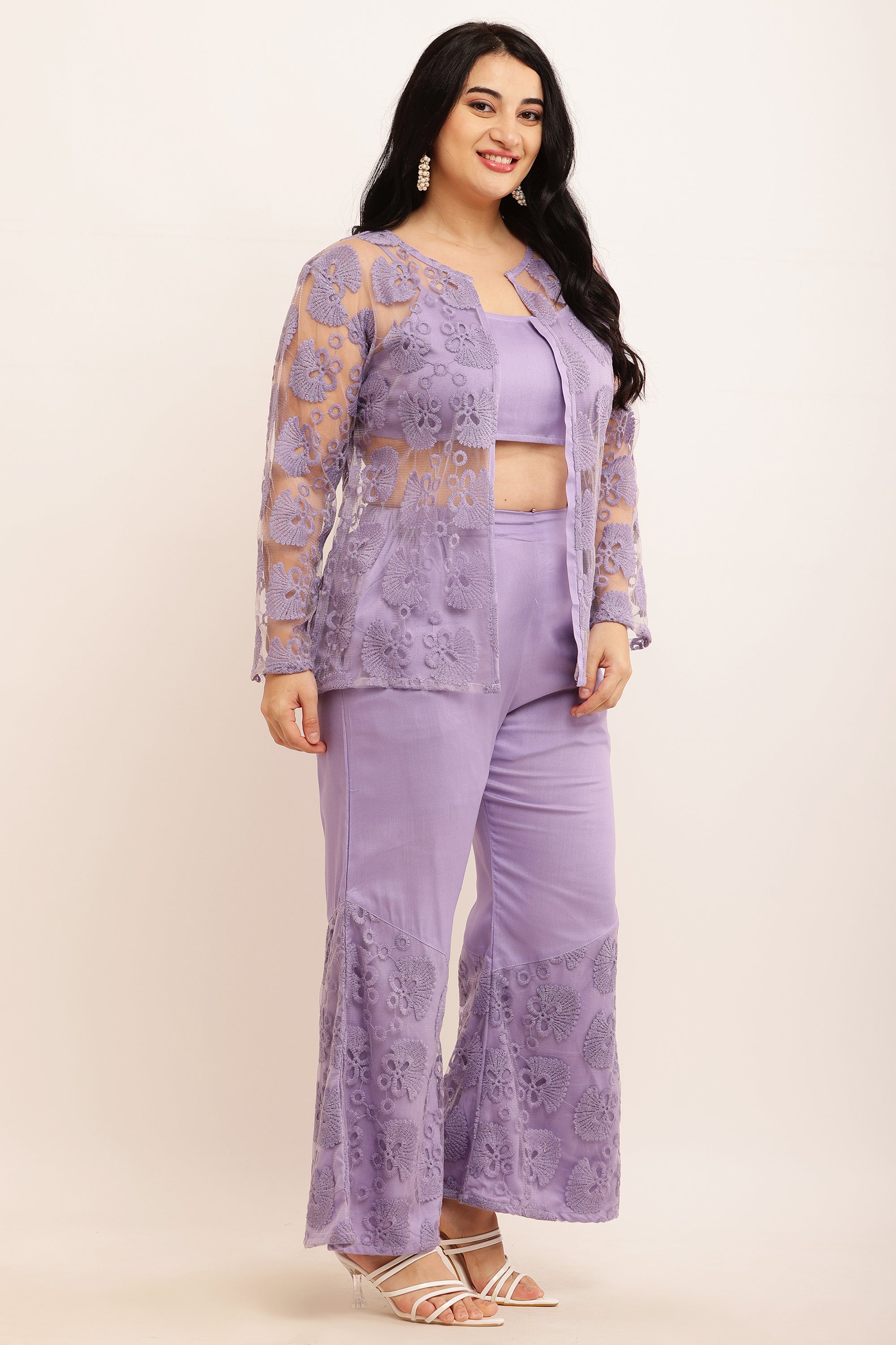 Floral Jacket Co-ord Set (LAVENDER)
