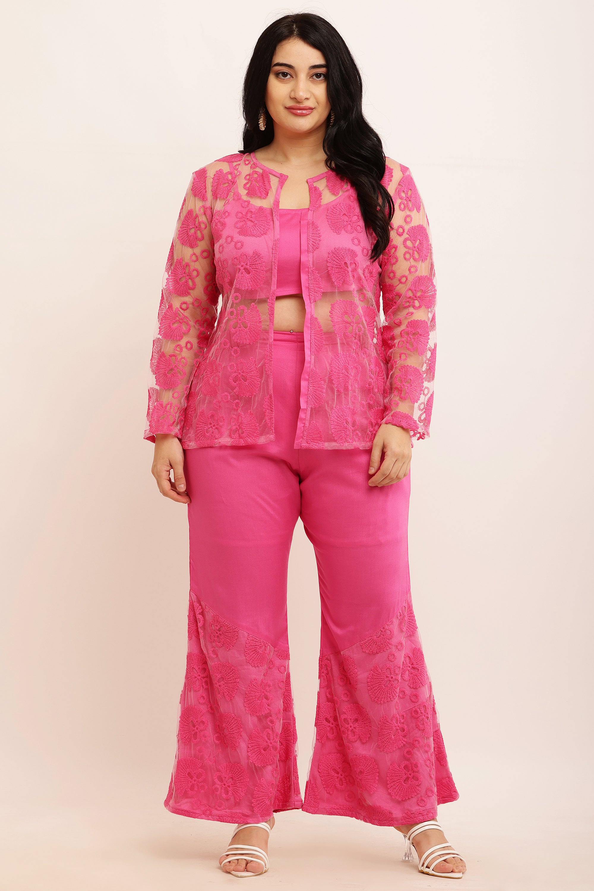 Floral Jacket Co-ord Set (HOT PINK)