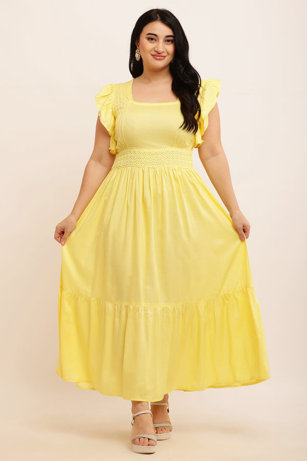 Spring Summer Maxi dress (LIME YELLOW)