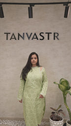 Floral Schiffli Long Straight Kurta with Pants