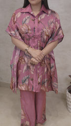 Short Kaftaan Collar Shirt with Pants