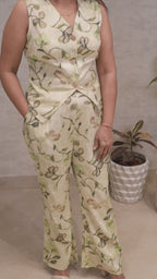 Floral Printed Vest Top with Pants